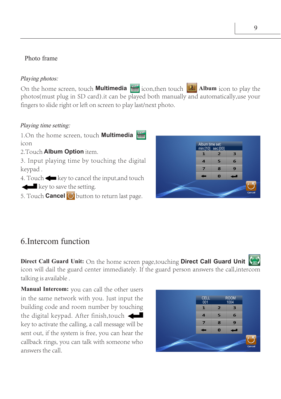 Intercom function | V-Tech AT27SD_TD7 Manual User Manual | Page 12 / 16