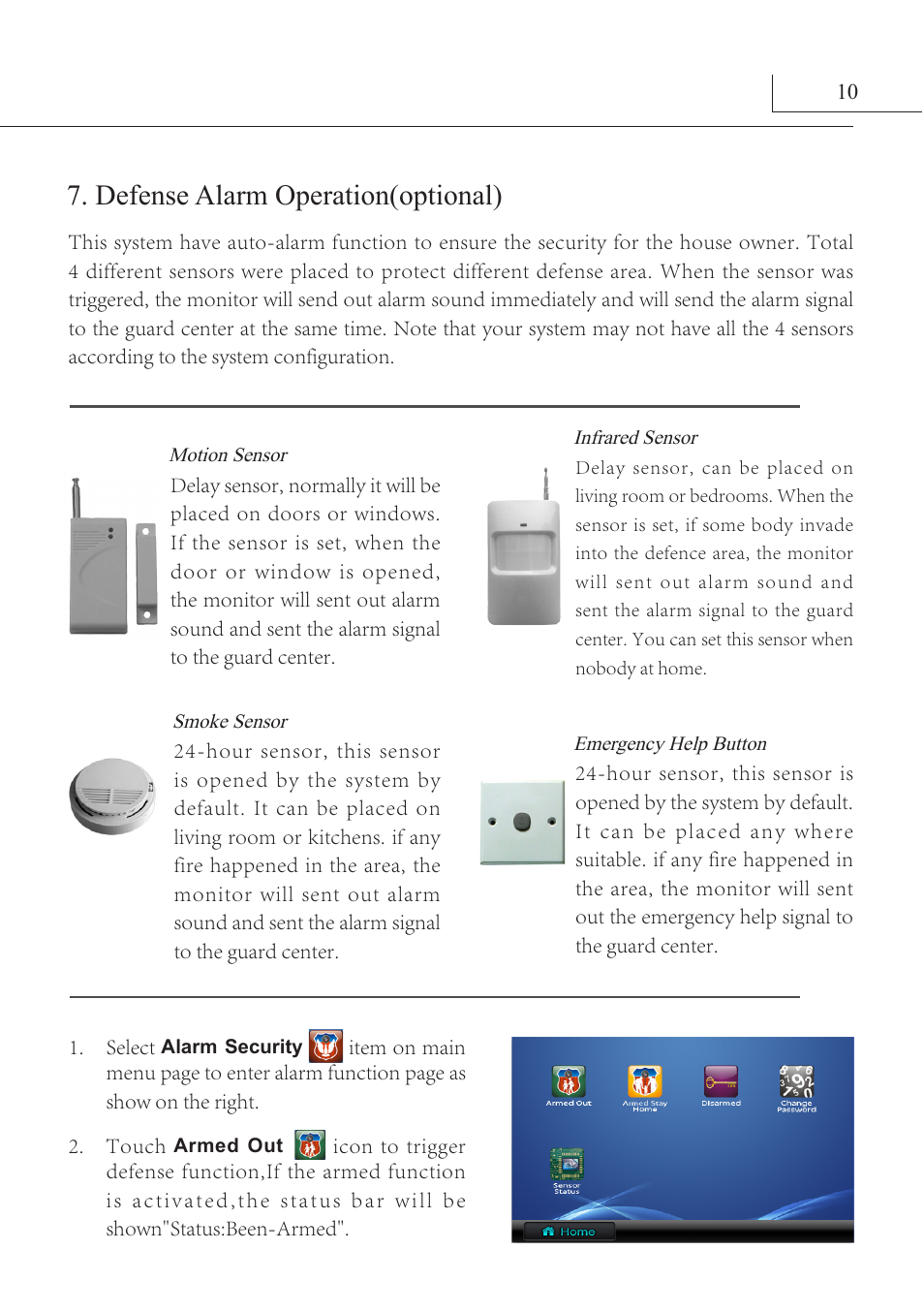 Defense alarm operation(optional) | V-Tech AT27SD_TD7 Manual User Manual | Page 13 / 16