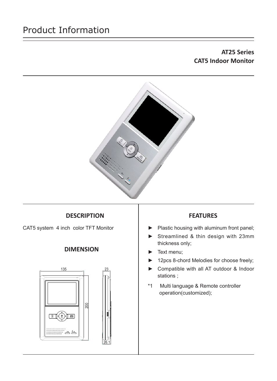 V-Tech AT25 Info User Manual | 4 pages