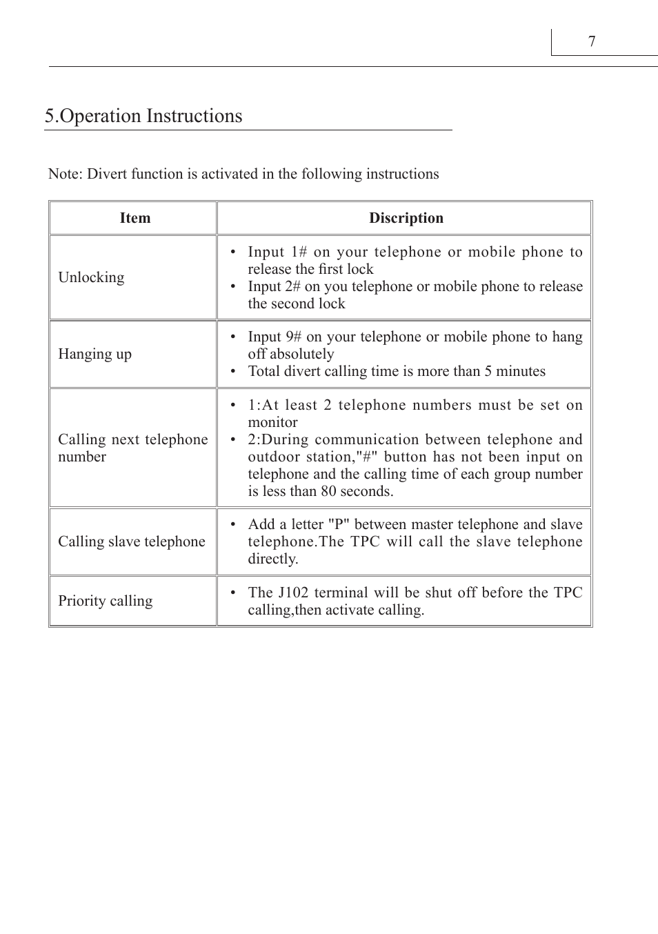 Operation instructions | V-Tech DT-TPC Manual User Manual | Page 8 / 12