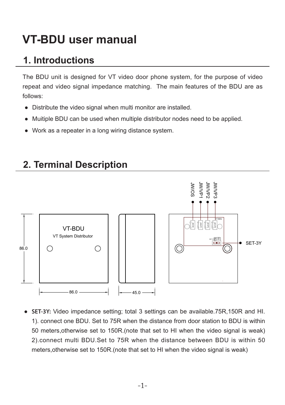 V-Tech VT-BDU Manual User Manual | 4 pages