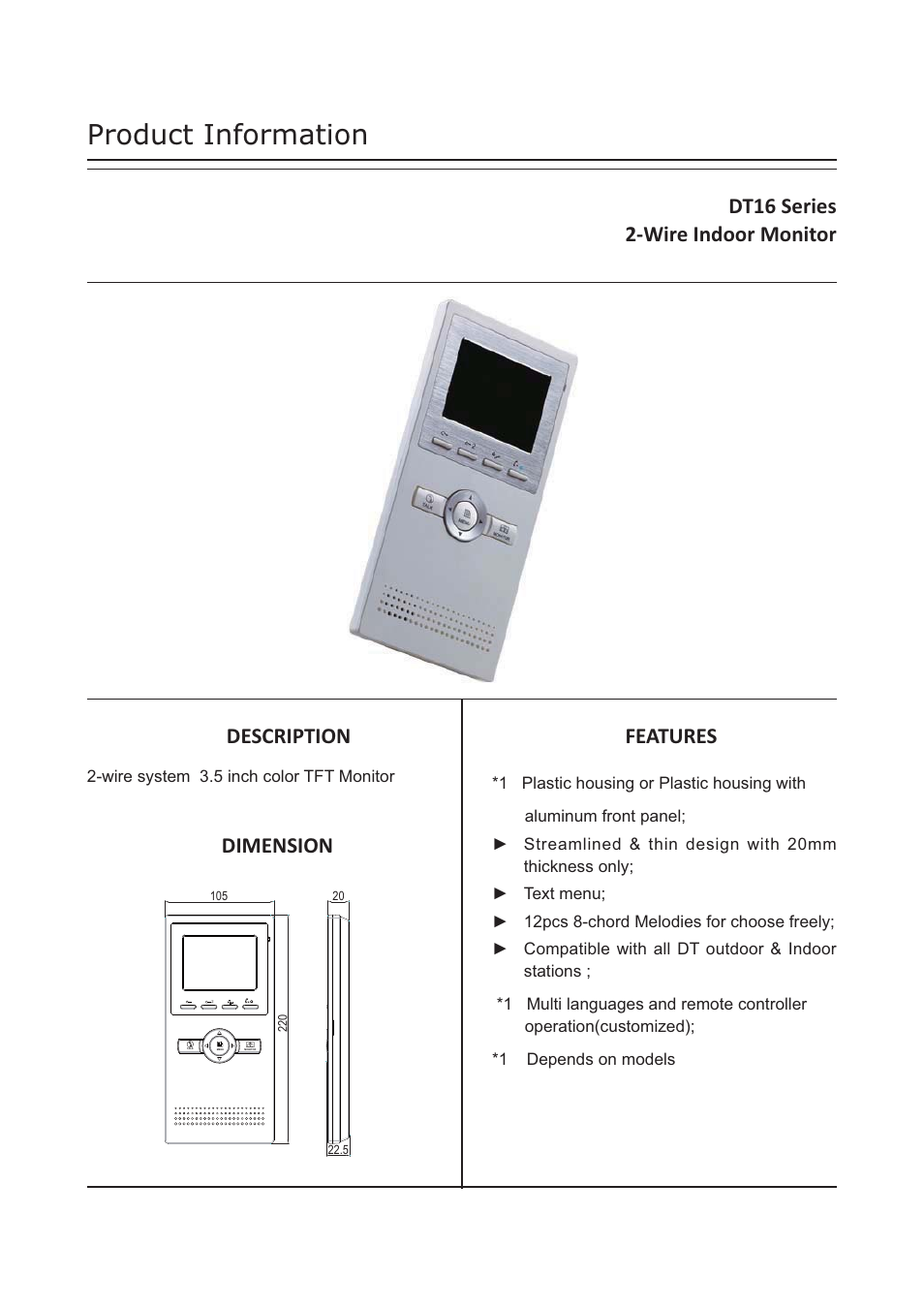 V-Tech DT16 Info User Manual | 4 pages