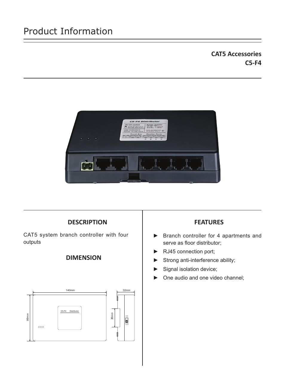 V-Tech C5-F4 Info User Manual | 3 pages