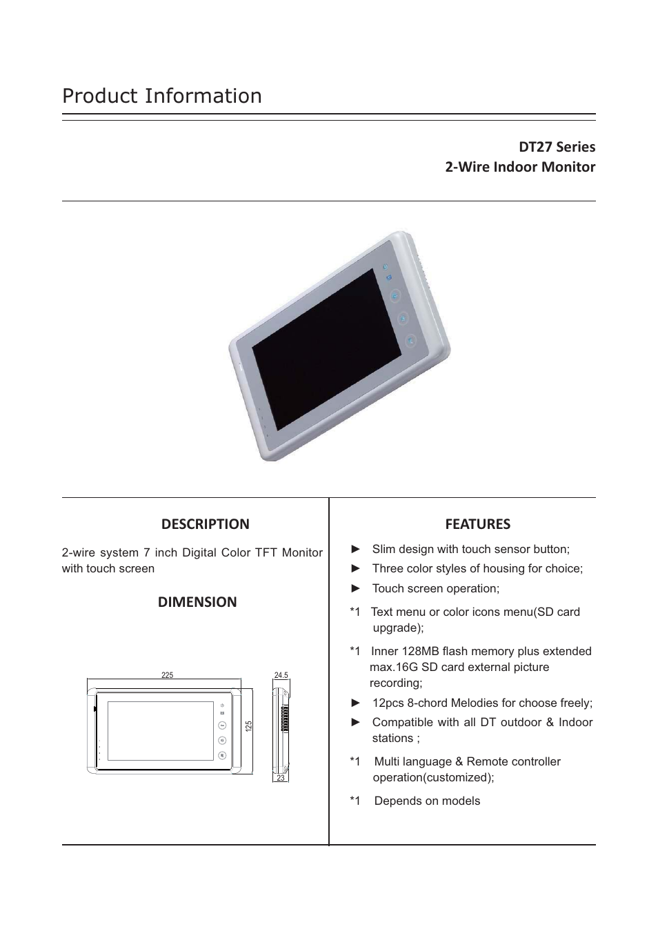 V-Tech DT27 Info User Manual | 4 pages