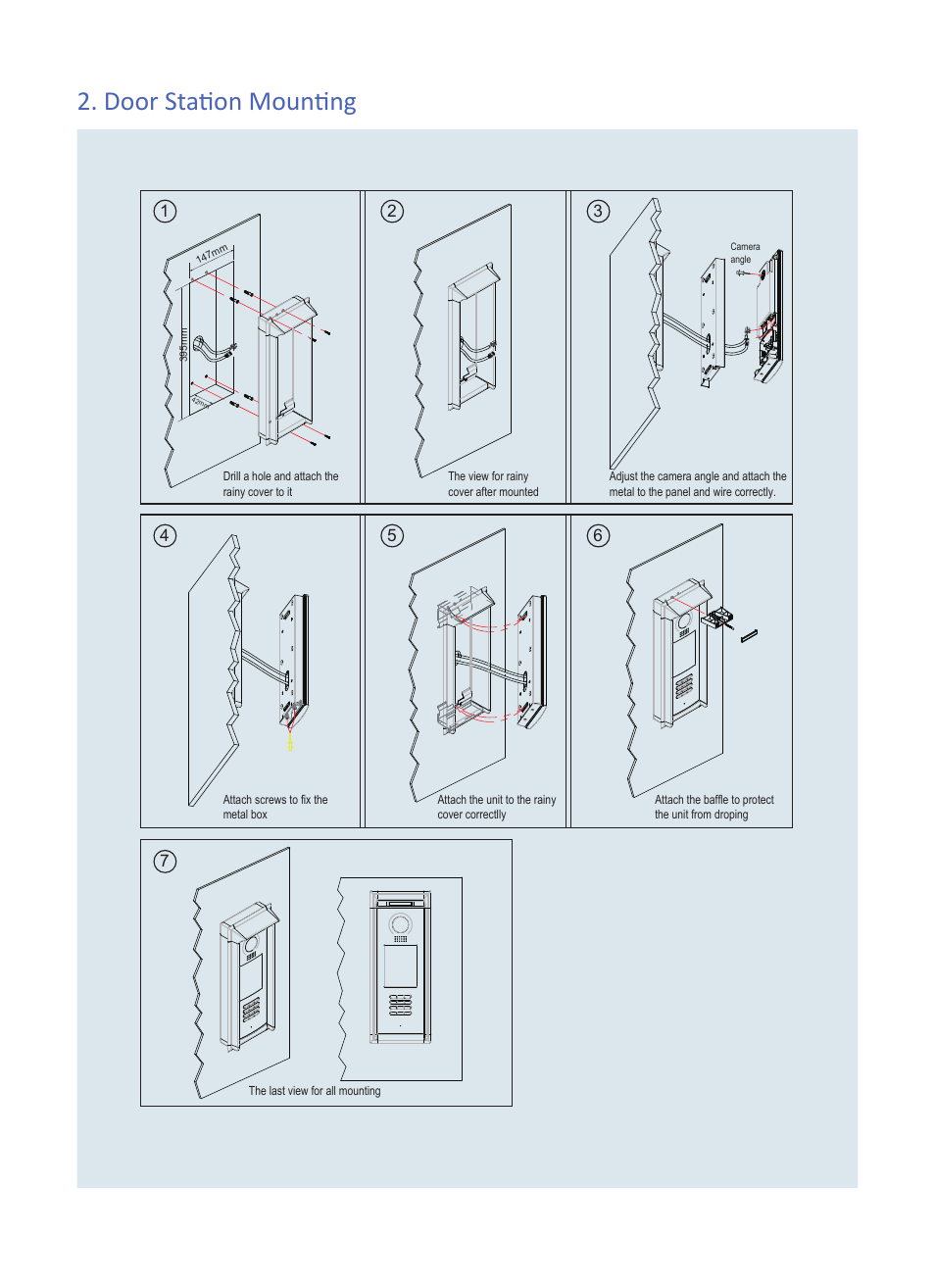 Door station mounting | V-Tech IP-MR18 Info User Manual | Page 3 / 4