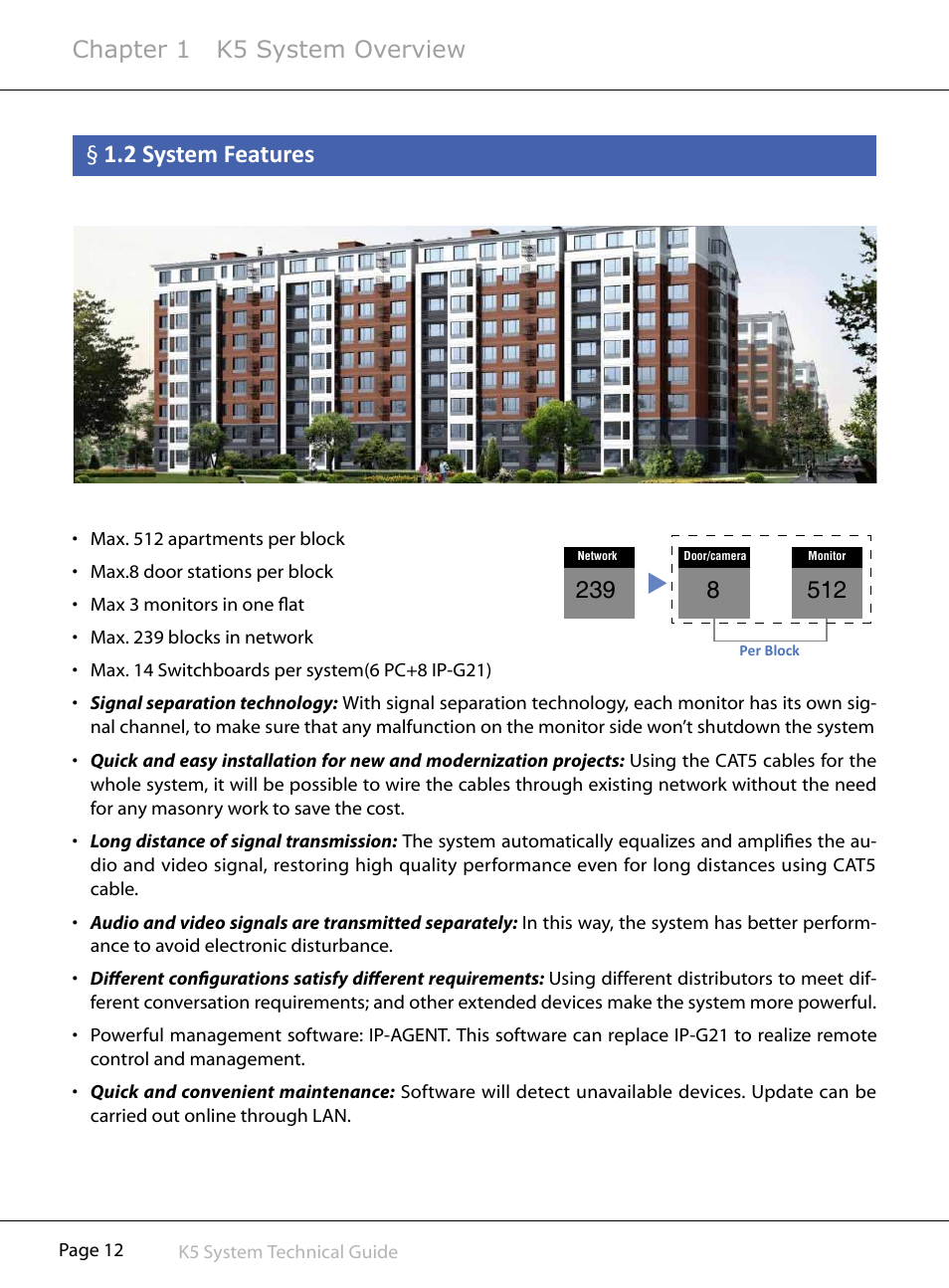 2§system§features, Chapter 1 k5 system overview | V-Tech CAT5 System Technical Guide User Manual | Page 12 / 156