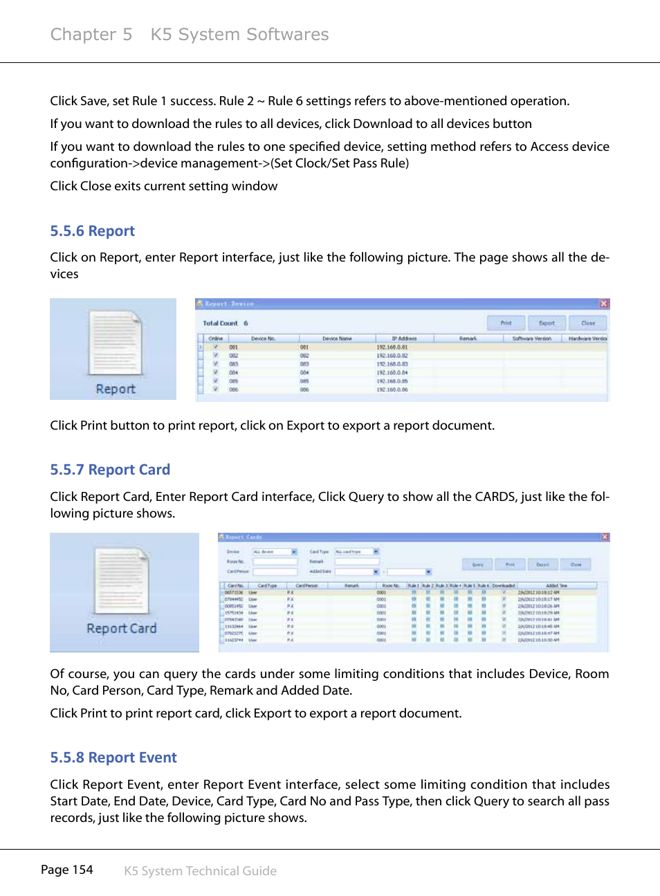 6§report, 7§report§card, 8§report§event | Chapter 5 k5 system softwares | V-Tech CAT5 System Technical Guide User Manual | Page 154 / 156