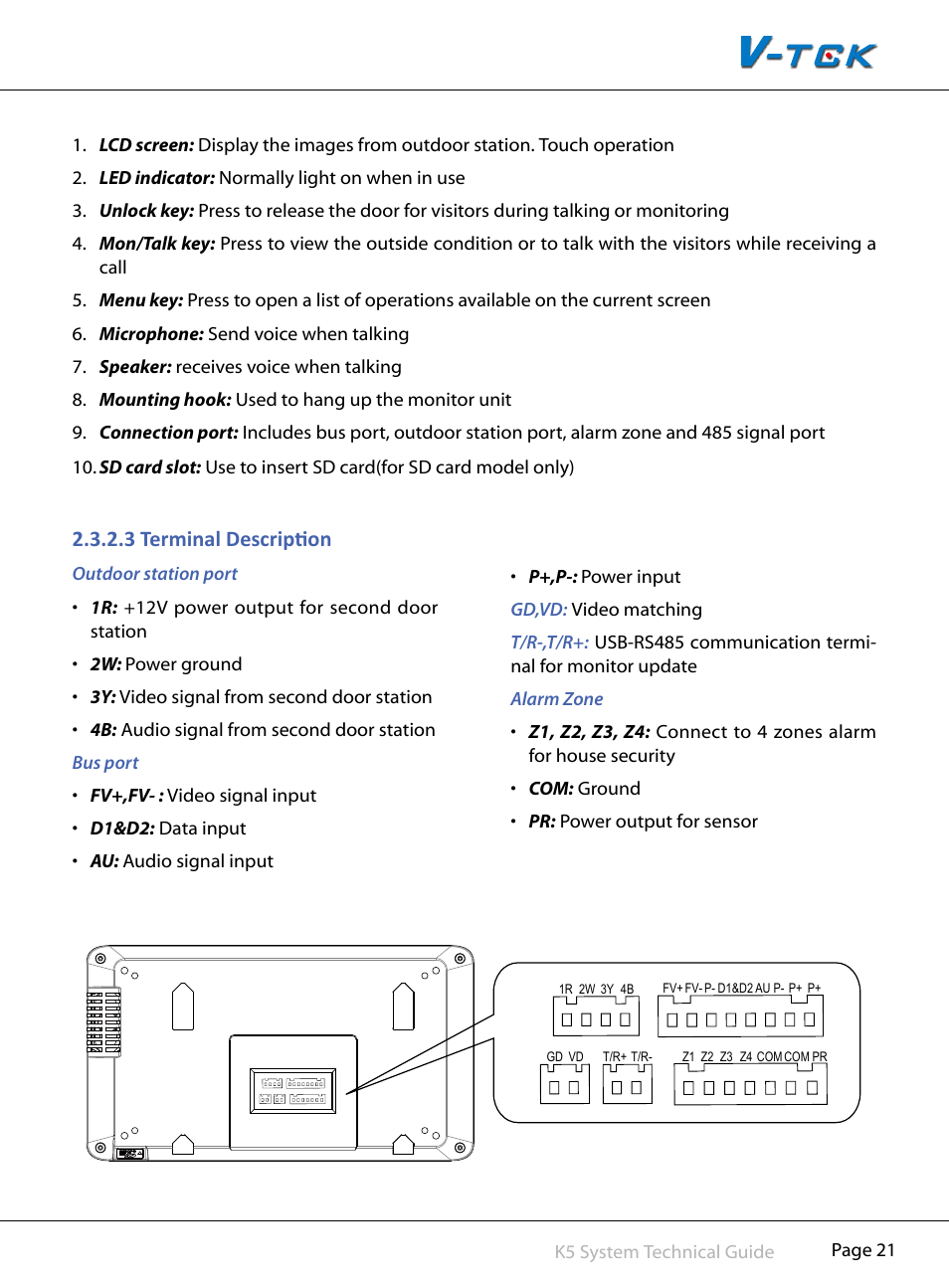 3§terminal§description | V-Tech CAT5 System Technical Guide User Manual | Page 21 / 156