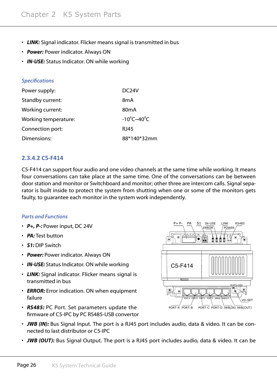 Chapter 2 k5 system parts, C~40, C5-f414 | V-Tech CAT5 System Technical Guide User Manual | Page 26 / 156