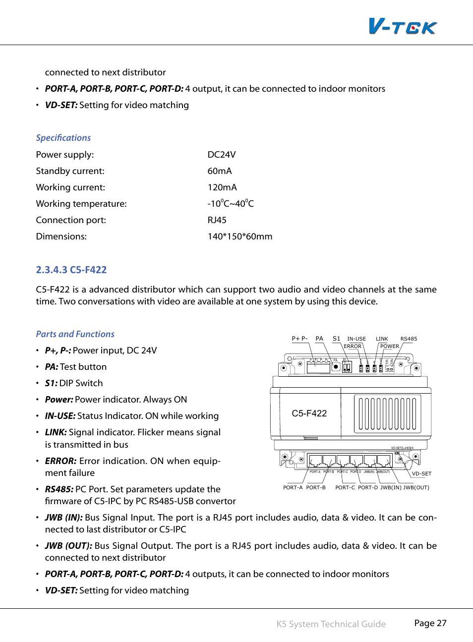 C~40 | V-Tech CAT5 System Technical Guide User Manual | Page 27 / 156