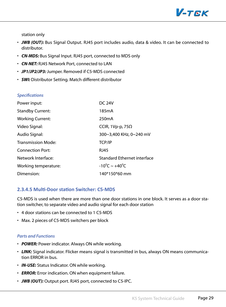 V-Tech CAT5 System Technical Guide User Manual | Page 29 / 156