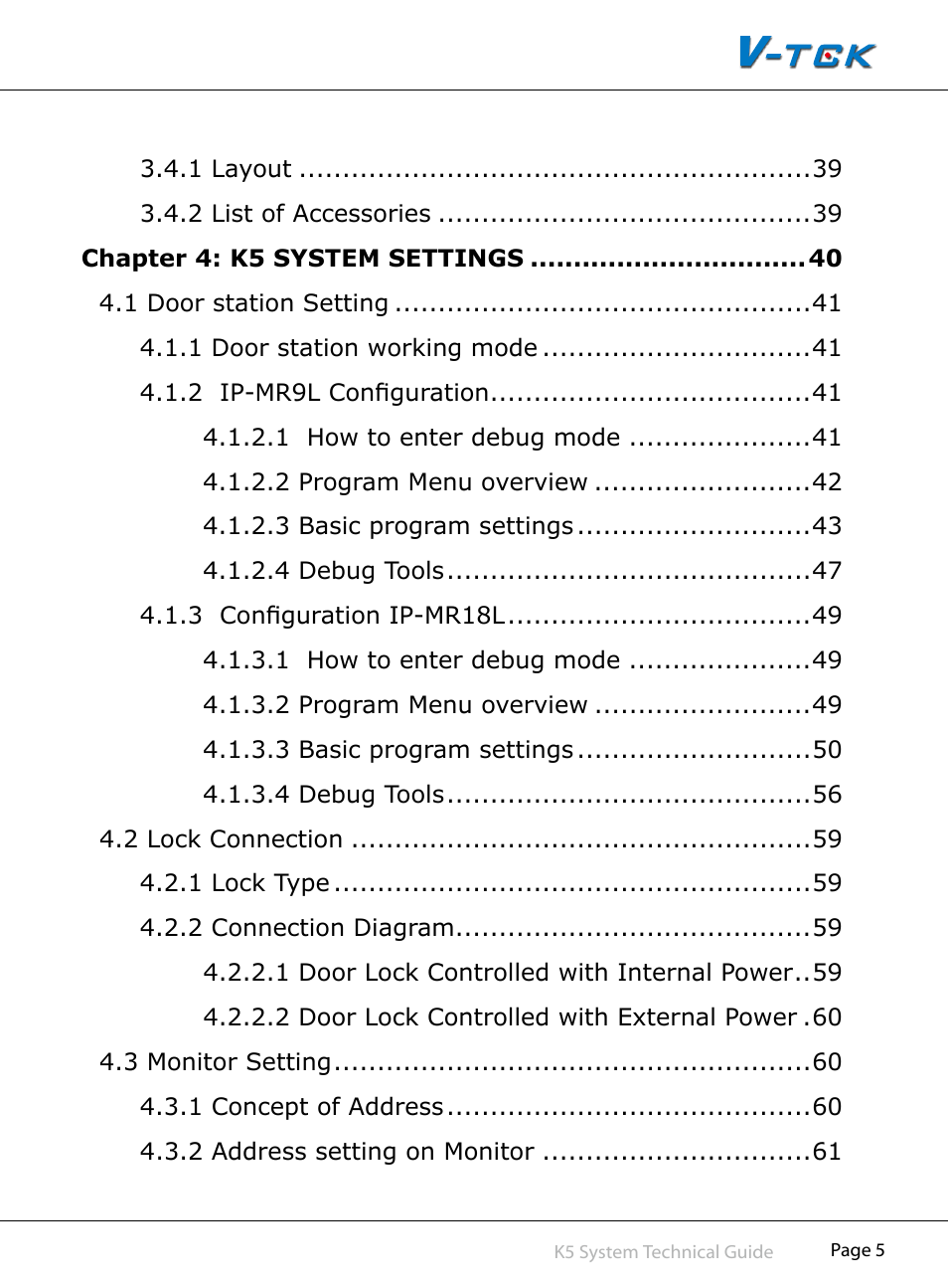 V-Tech CAT5 System Technical Guide User Manual | Page 5 / 156