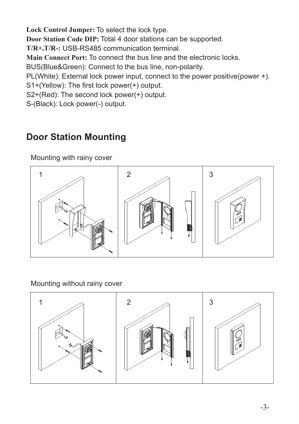 Door station mounting | V-Tech DT594 Manual User Manual | Page 3 / 12