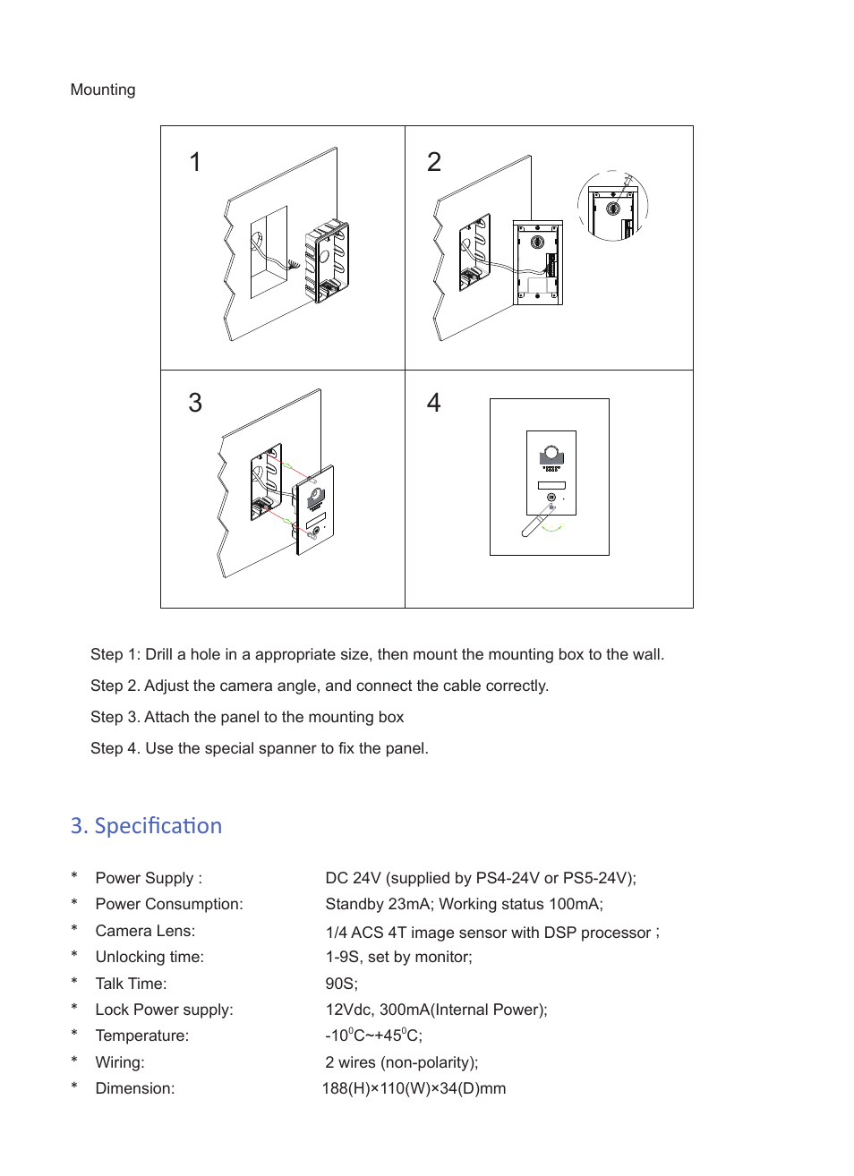 Specification | V-Tech DT597 Info User Manual | Page 3 / 4