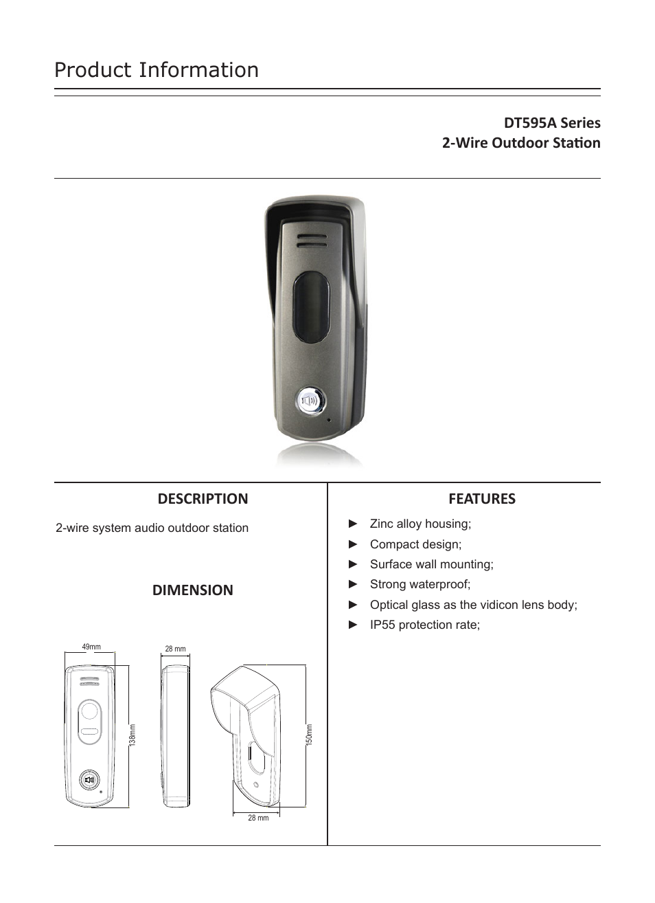 V-Tech DT595A Info User Manual | 4 pages