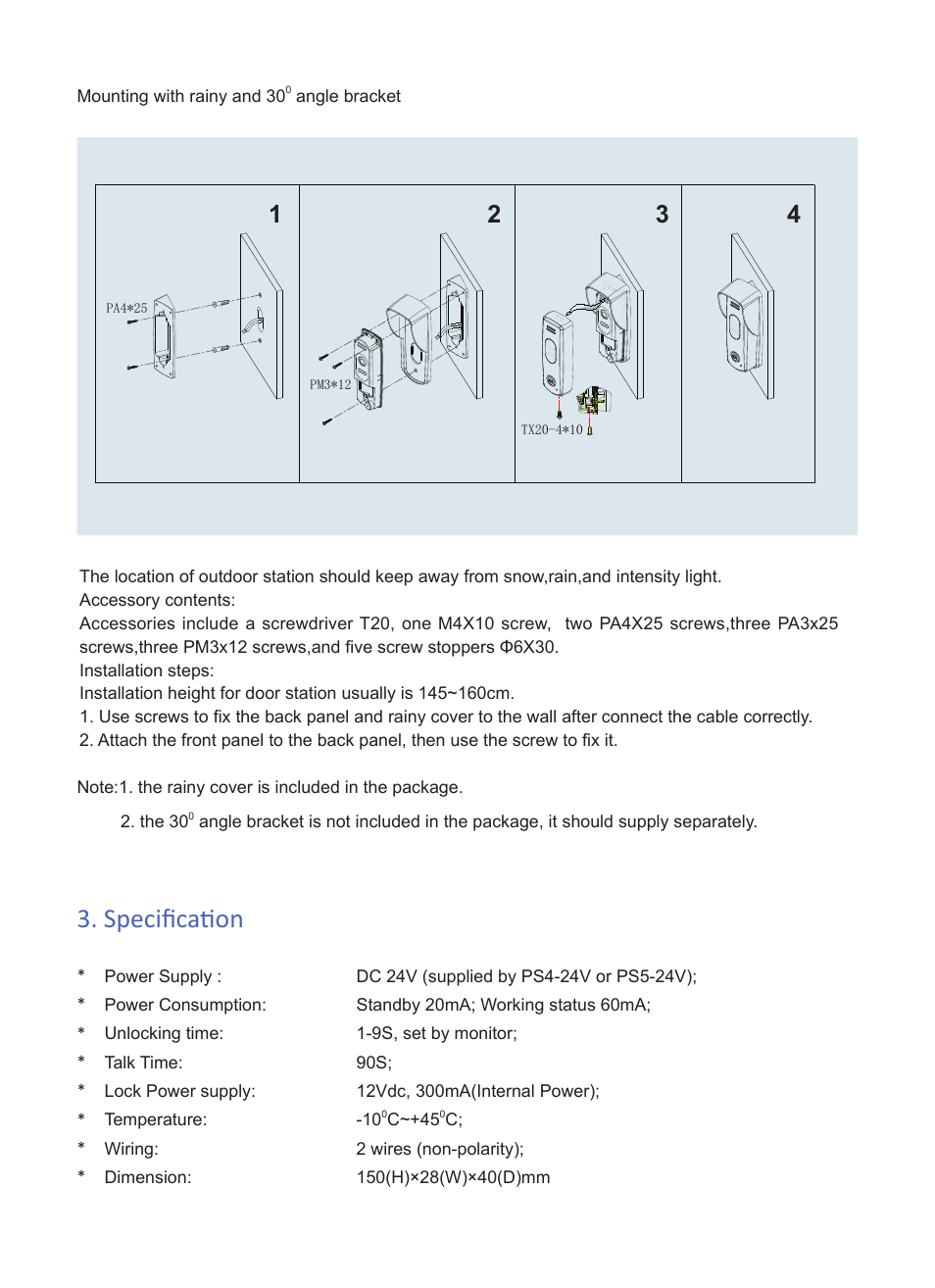 Specification | V-Tech DT595A Info User Manual | Page 3 / 4