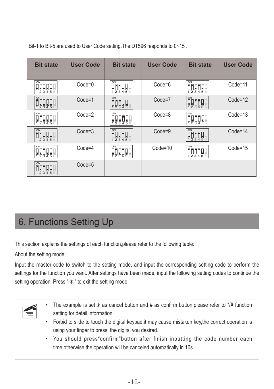 Functions setting up | V-Tech DT596F_KP Manual User Manual | Page 14 / 24