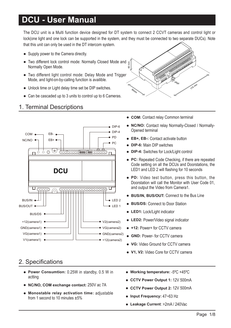 V-Tech DT-DCU Manual User Manual | 8 pages