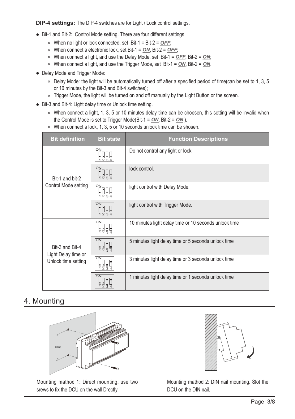 Mounting | V-Tech DT-DCU Manual User Manual | Page 3 / 8
