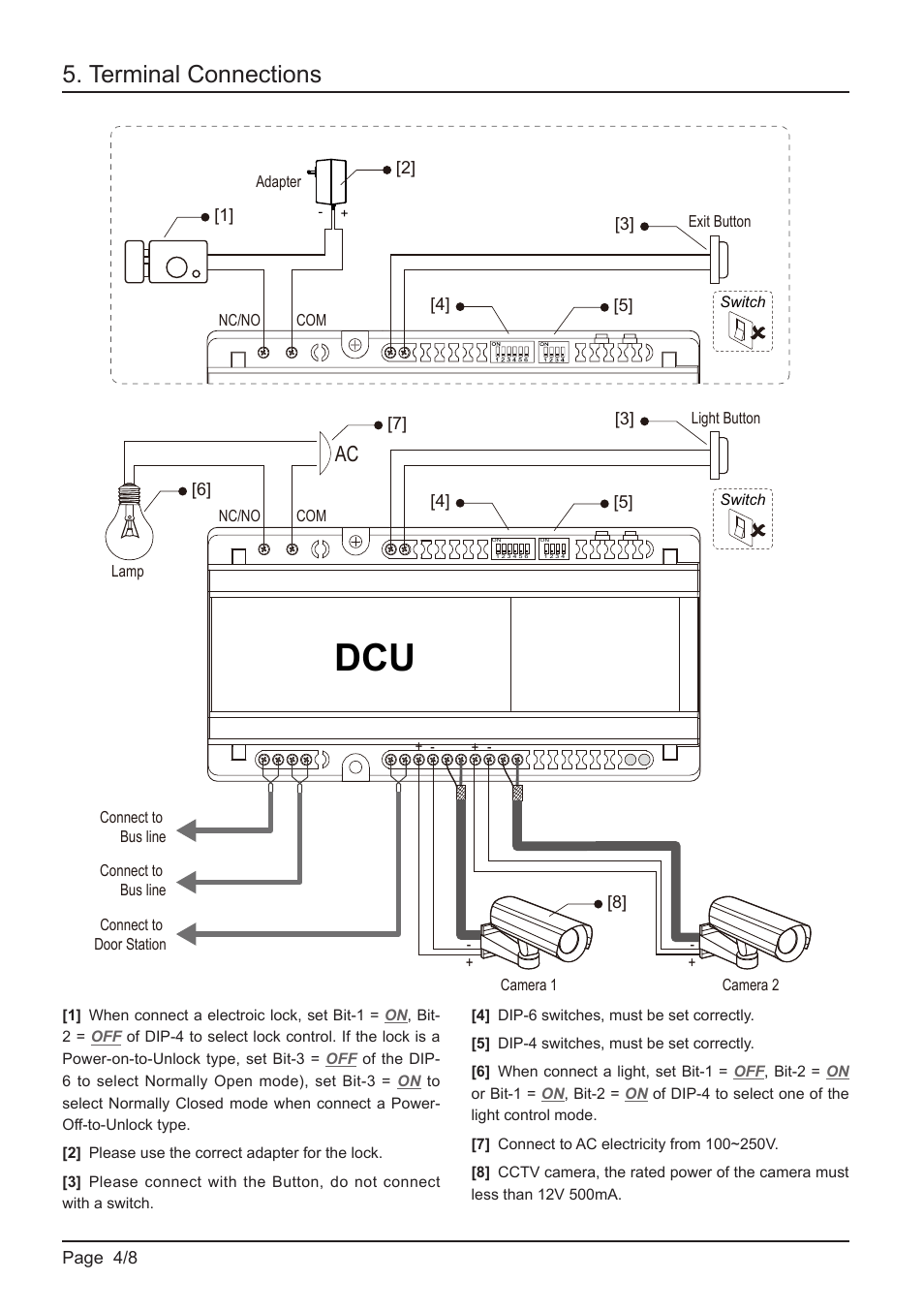 Terminal connections | V-Tech DT-DCU Manual User Manual | Page 4 / 8