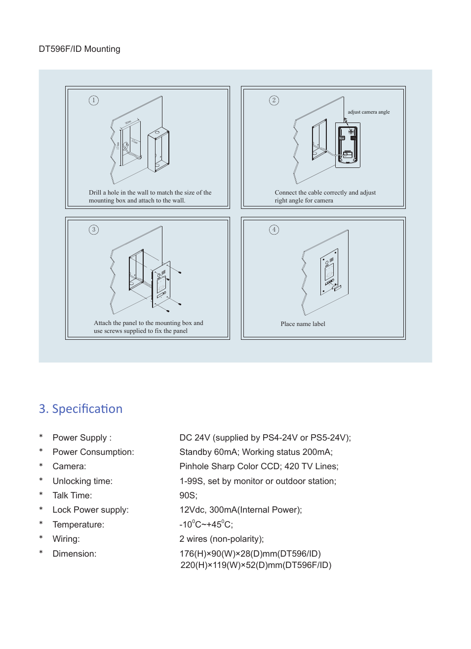 Specification | V-Tech DT596ID Info User Manual | Page 3 / 4