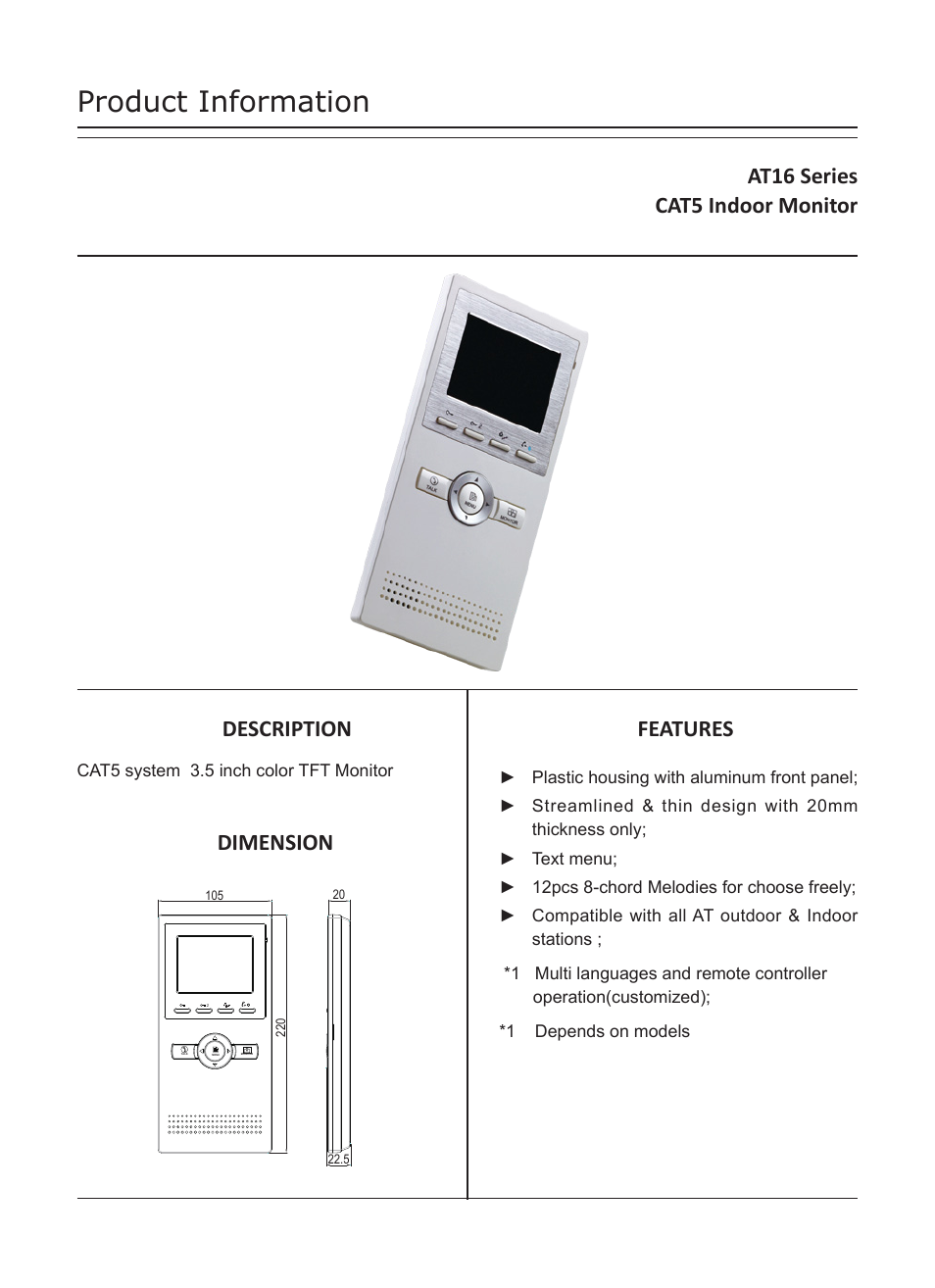 V-Tech AT16 User Manual | 4 pages