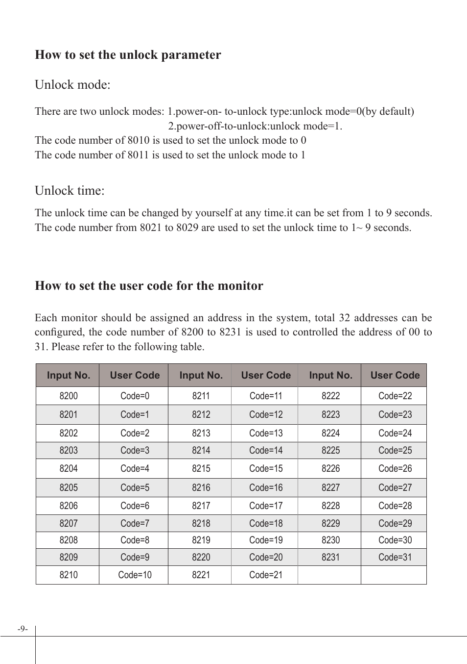 Unlock time: how to set the unlock parameter | V-Tech DT37_TD7 Manual User Manual | Page 10 / 12