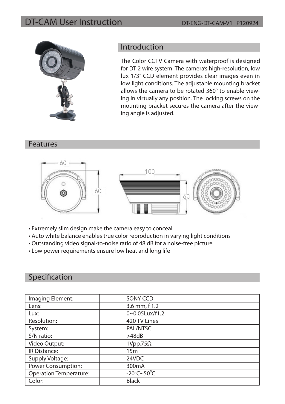 V-Tech DT-CAM Manual User Manual | 1 page