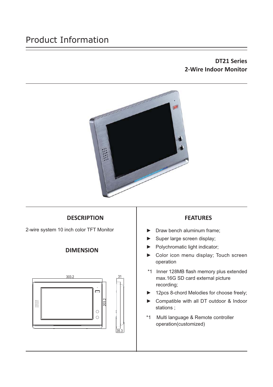 V-Tech DT21 Info User Manual | 4 pages