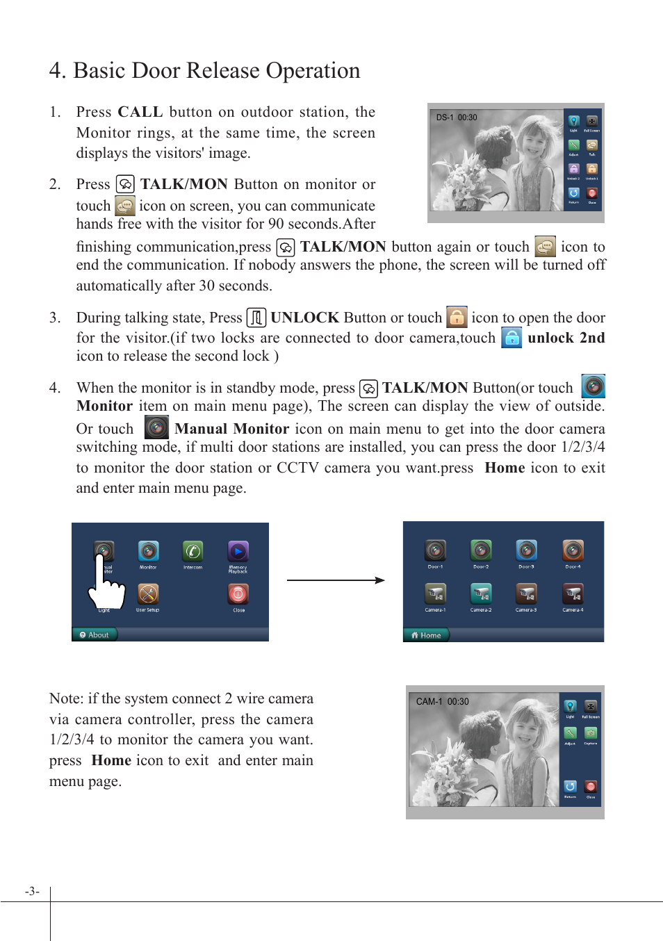 Basic door release operation | V-Tech DT47 Manual User Manual | Page 4 / 12