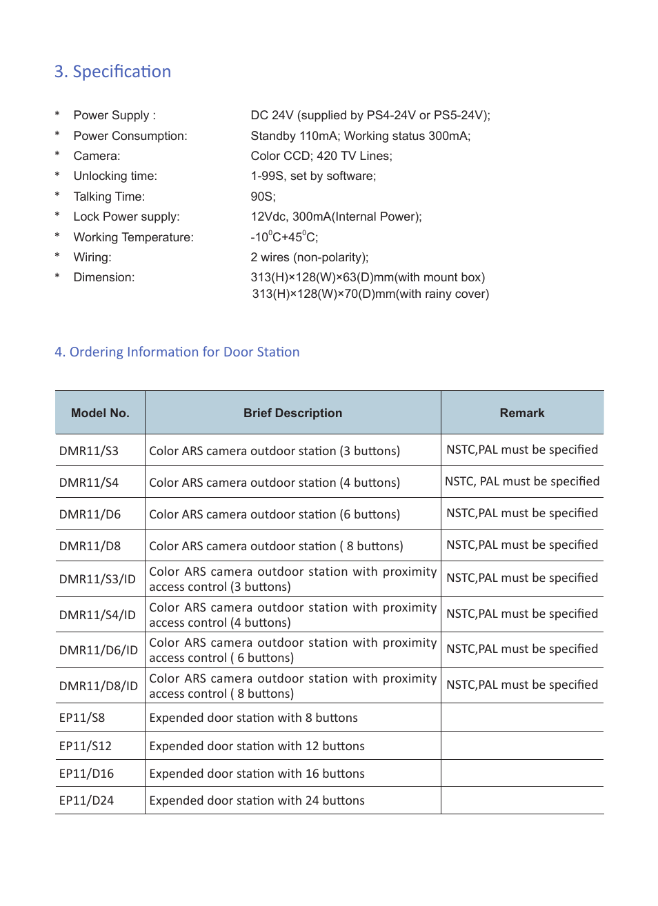 Specification | V-Tech DMR11 Info User Manual | Page 4 / 6