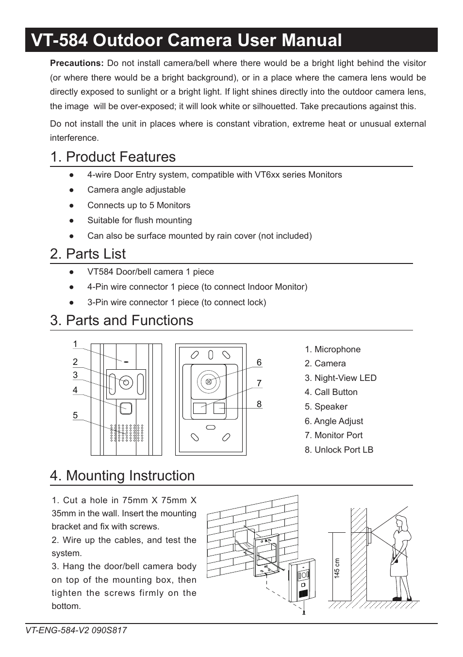 V-Tech VT584 Manual User Manual | 2 pages