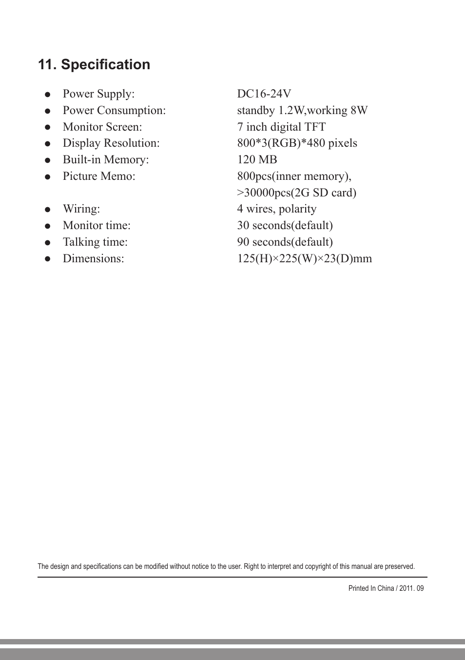 Specification | V-Tech VT27 Manual User Manual | Page 16 / 16