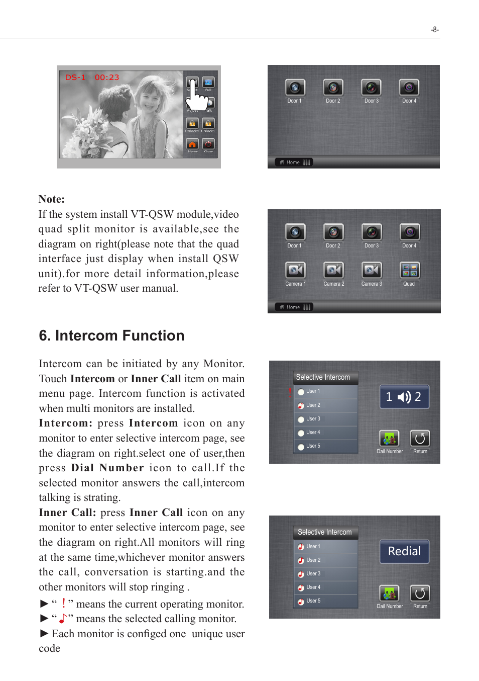 Intercom function, Redial | V-Tech VT27 Manual User Manual | Page 9 / 16