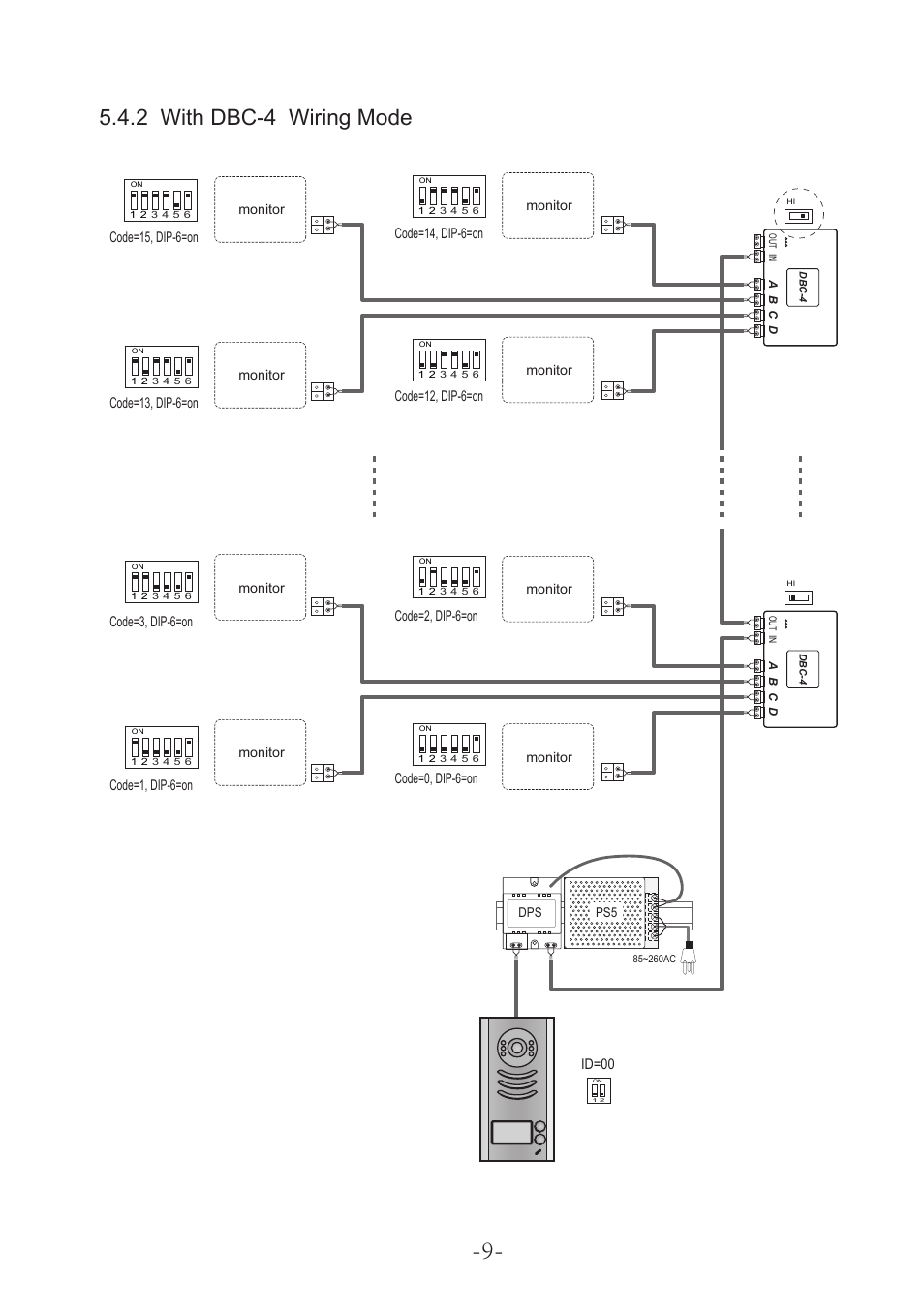2 with dbc-4 wiring mode | V-Tech DT592 Manual User Manual | Page 11 / 16