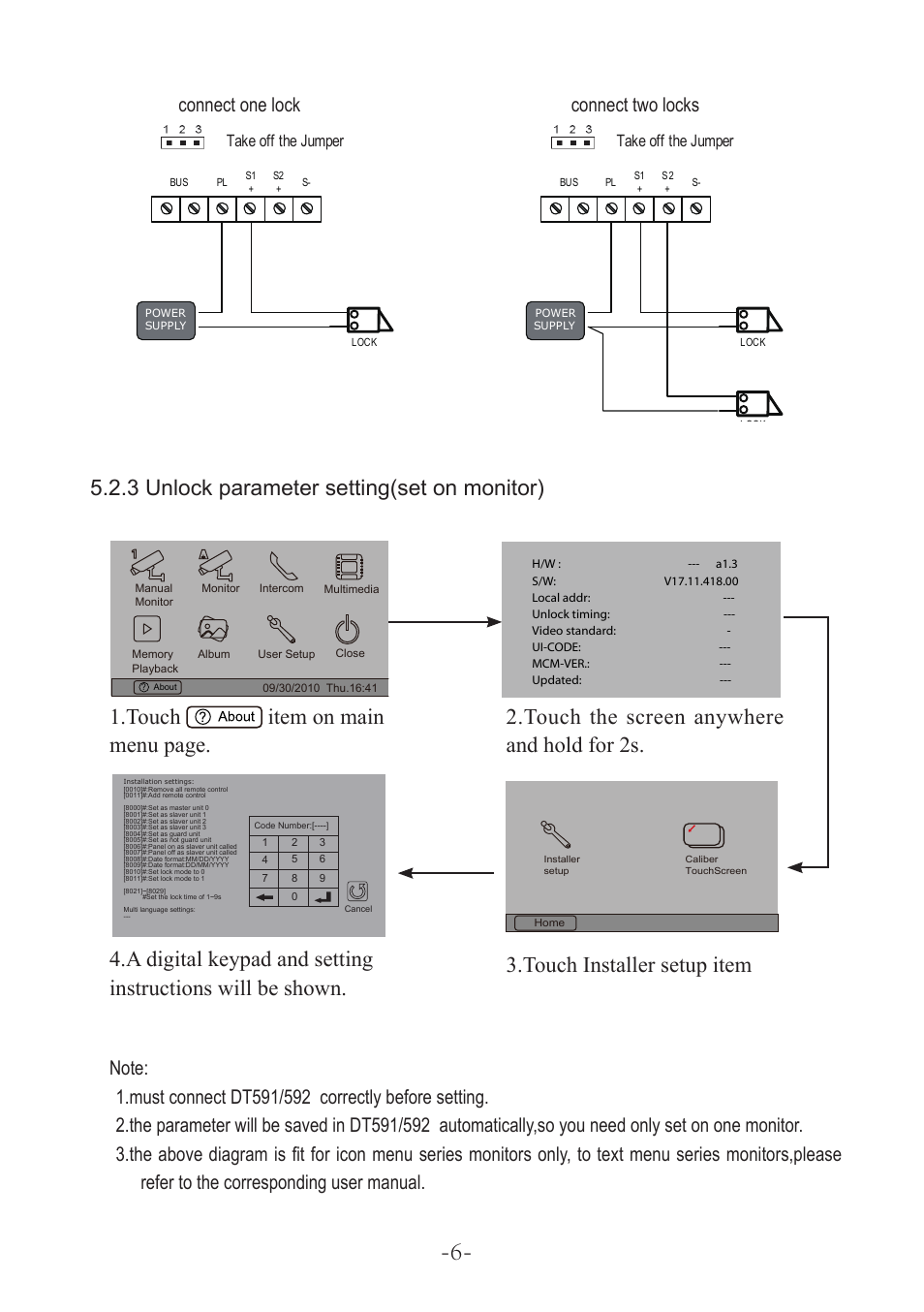 Connect one lock connect two locks, Take off the jumper | V-Tech DT592 Manual User Manual | Page 8 / 16