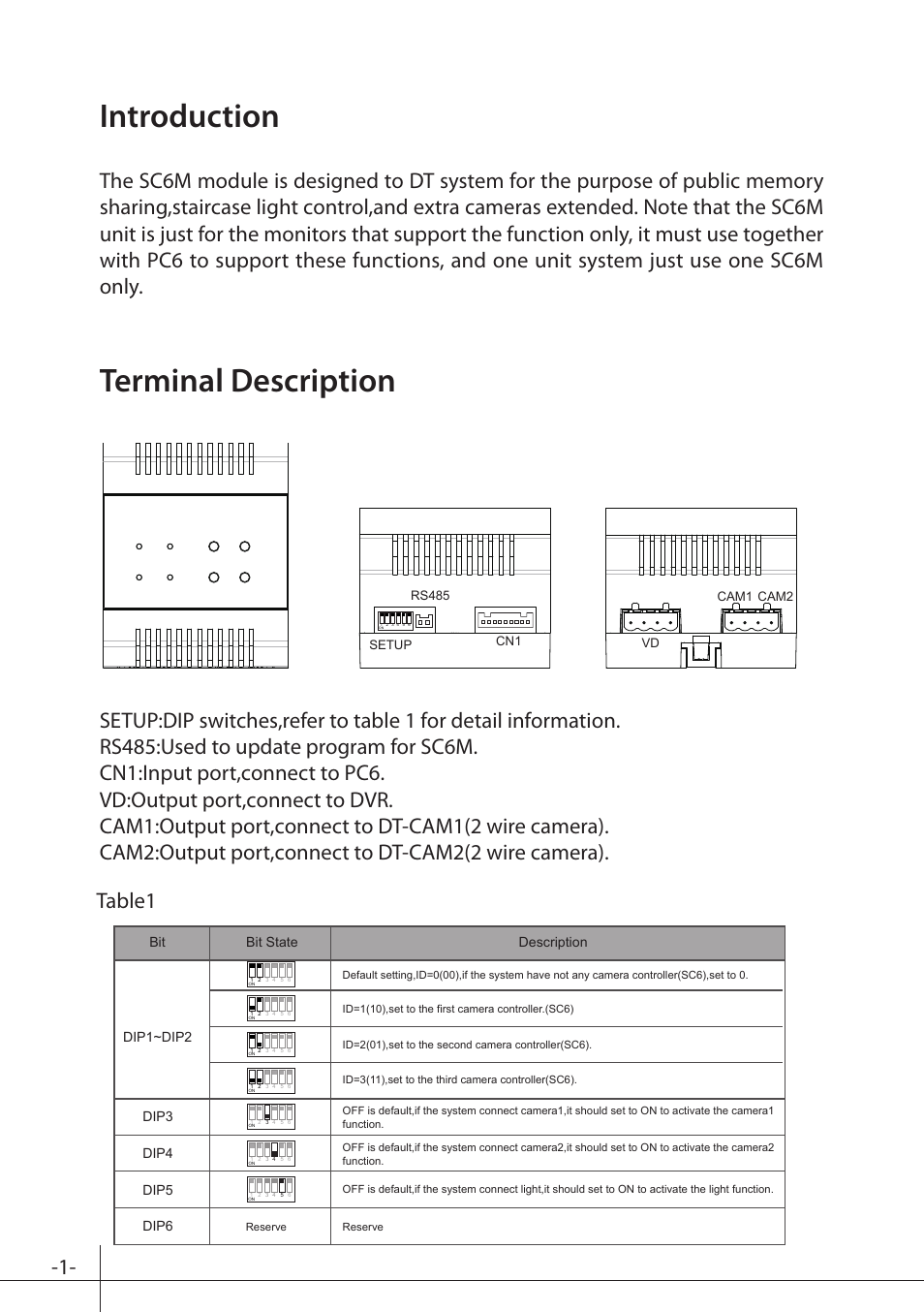 Introduction terminal description | V-Tech SC6M Manual User Manual | Page 2 / 8