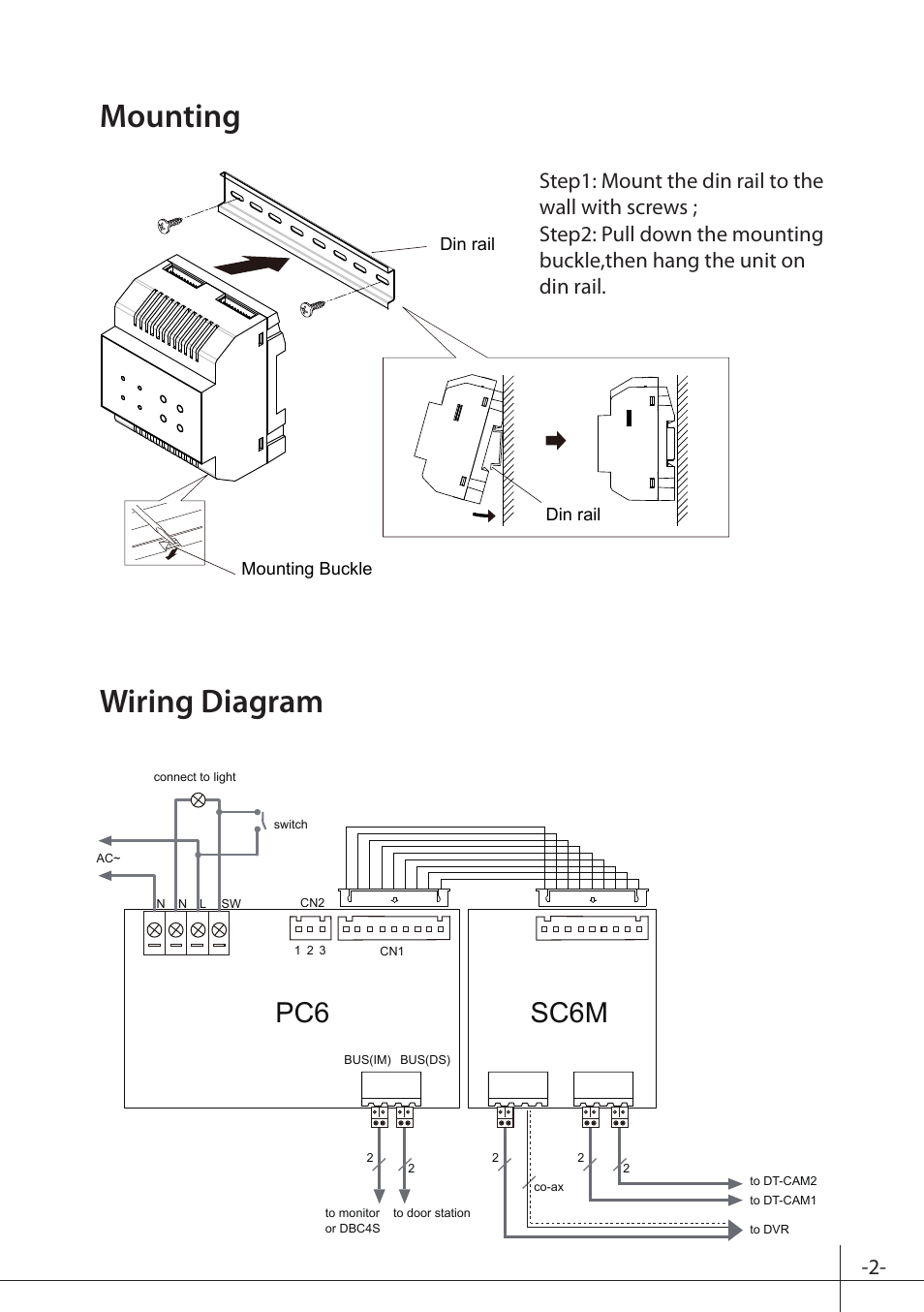 Mounting wiring diagram, Pc6 sc6m | V-Tech SC6M Manual User Manual | Page 3 / 8