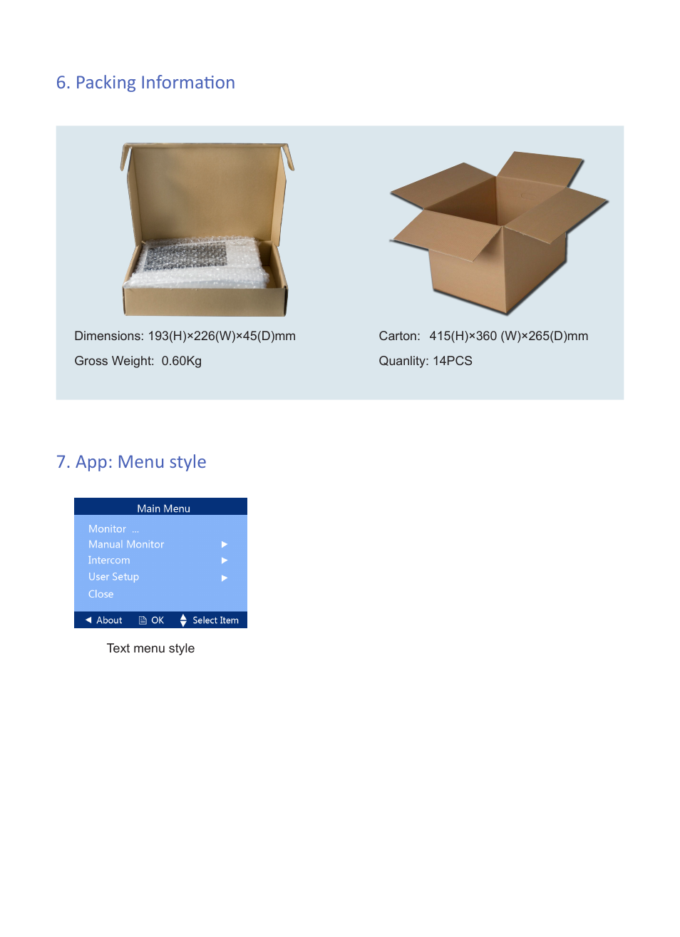 Packing information 7. app: menu style | V-Tech DT24 Info User Manual | Page 4 / 4