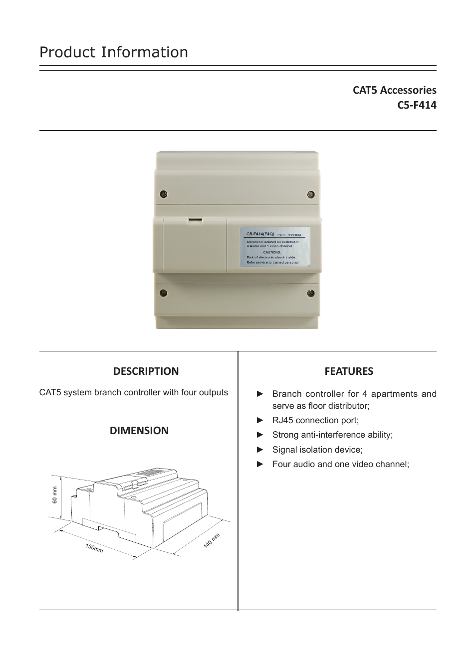 V-Tech C5-F414 Info User Manual | 3 pages