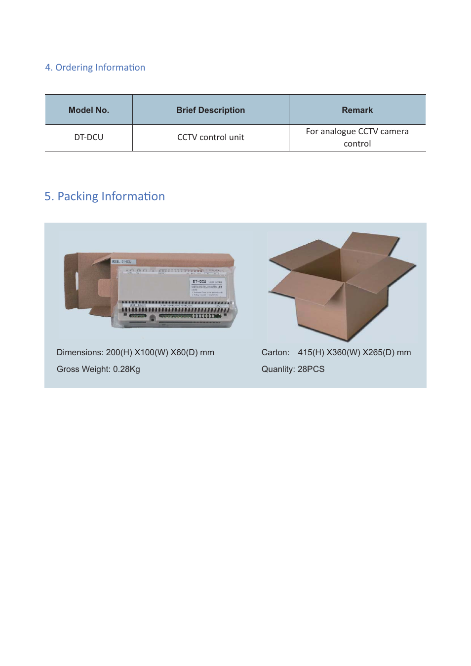 Packing informaɵ on | V-Tech DT-DCU Info User Manual | Page 3 / 3