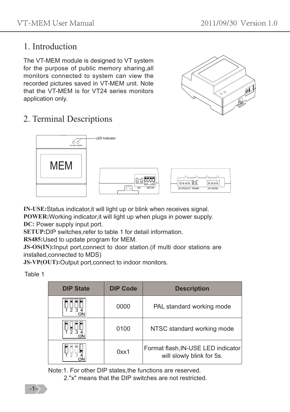 V-Tech VT-MEM Manual User Manual | 3 pages