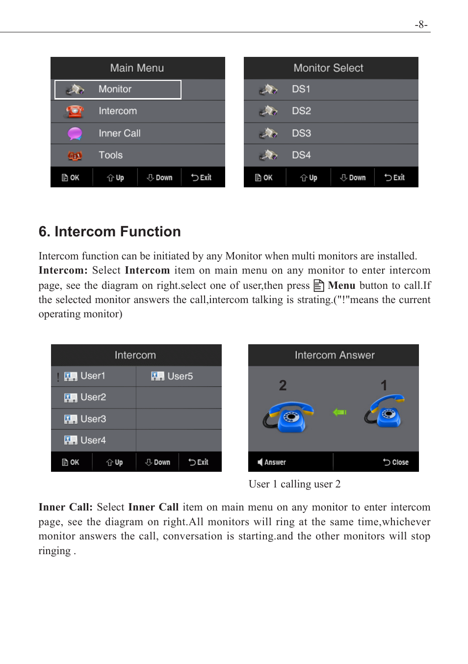 Intercom function | V-Tech VT24 Manual User Manual | Page 9 / 16