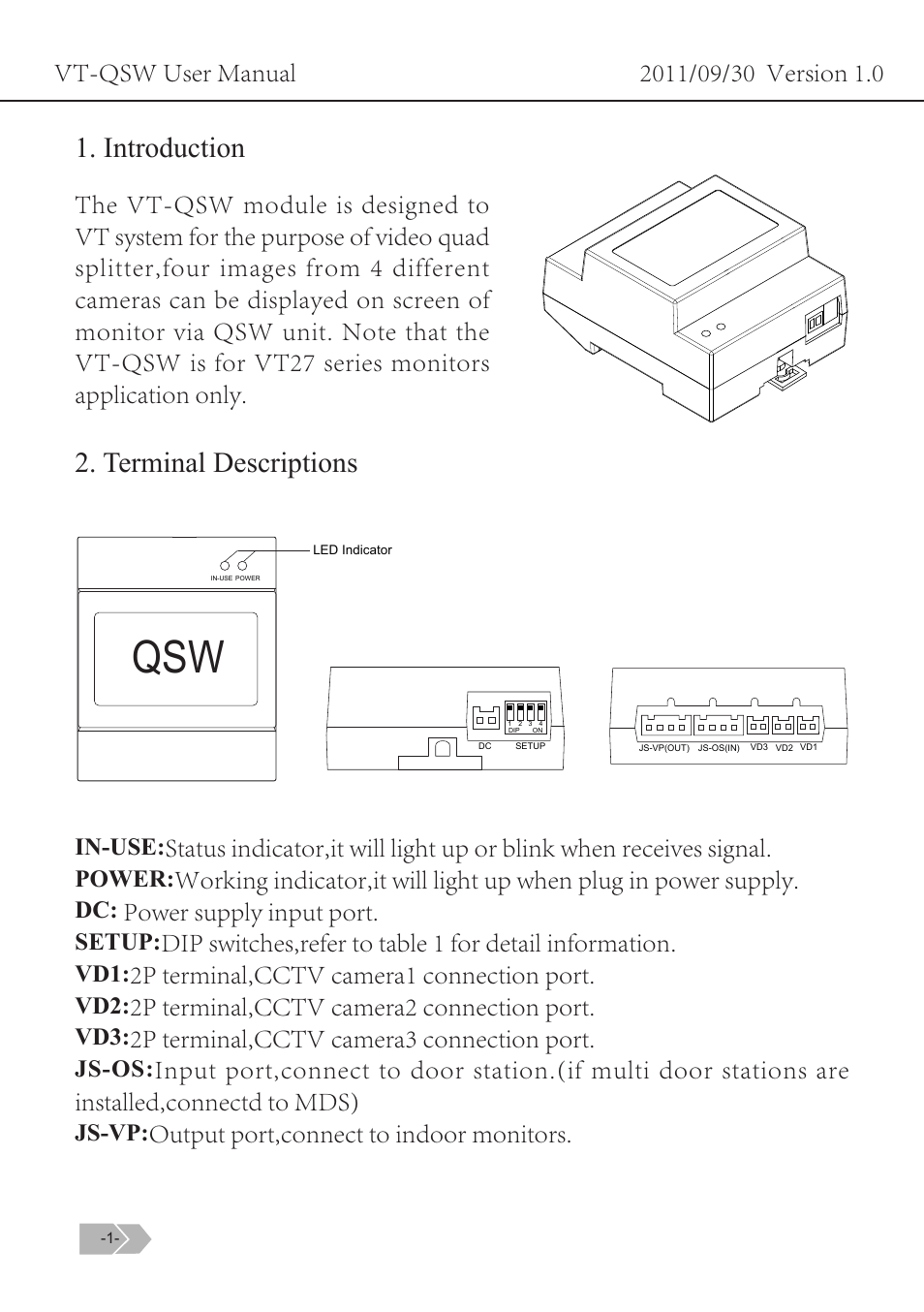 V-Tech VT-QSW Manual User Manual | 4 pages