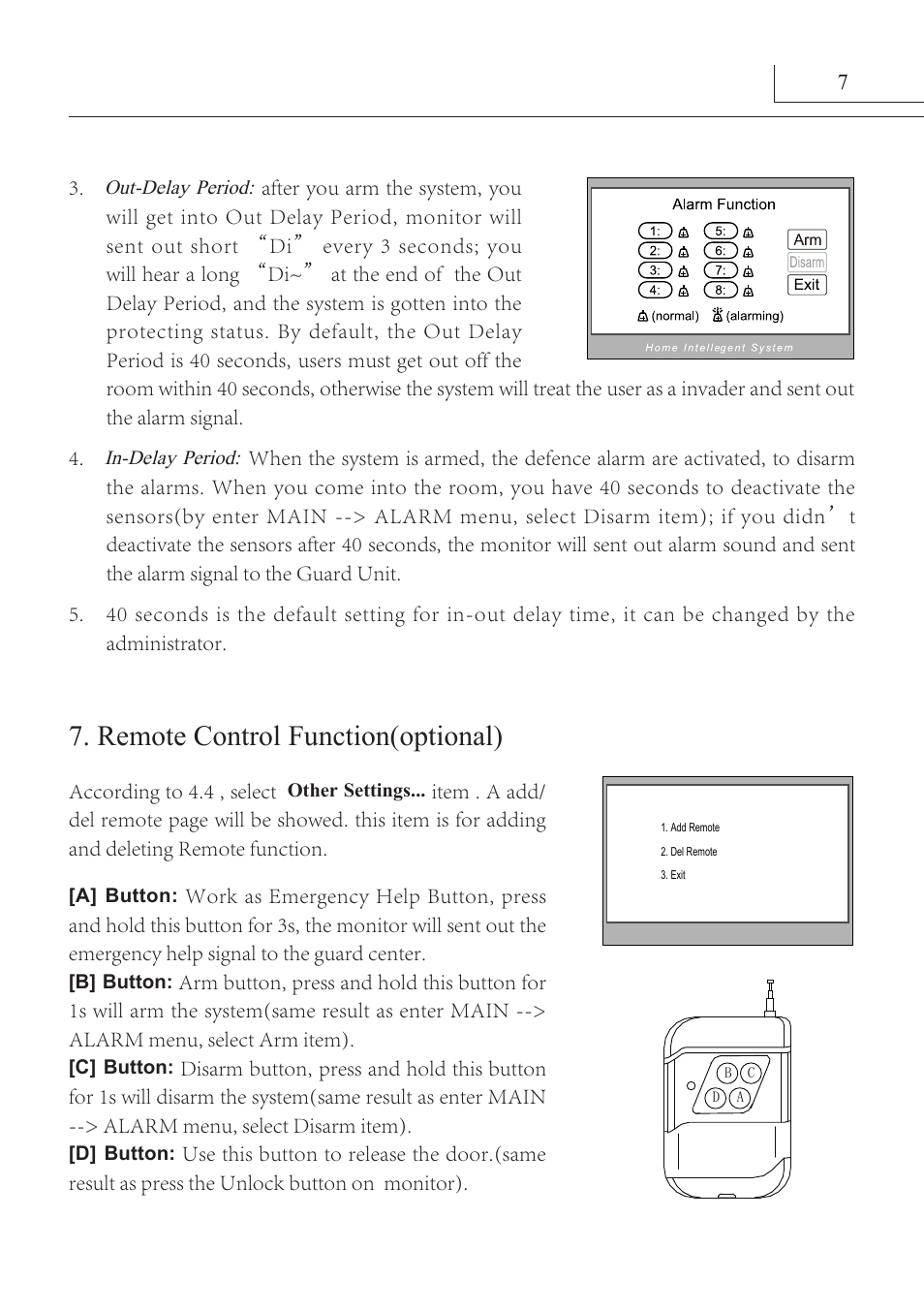 Remote control function(optional) | V-Tech AT16_D4 Manual User Manual | Page 10 / 12