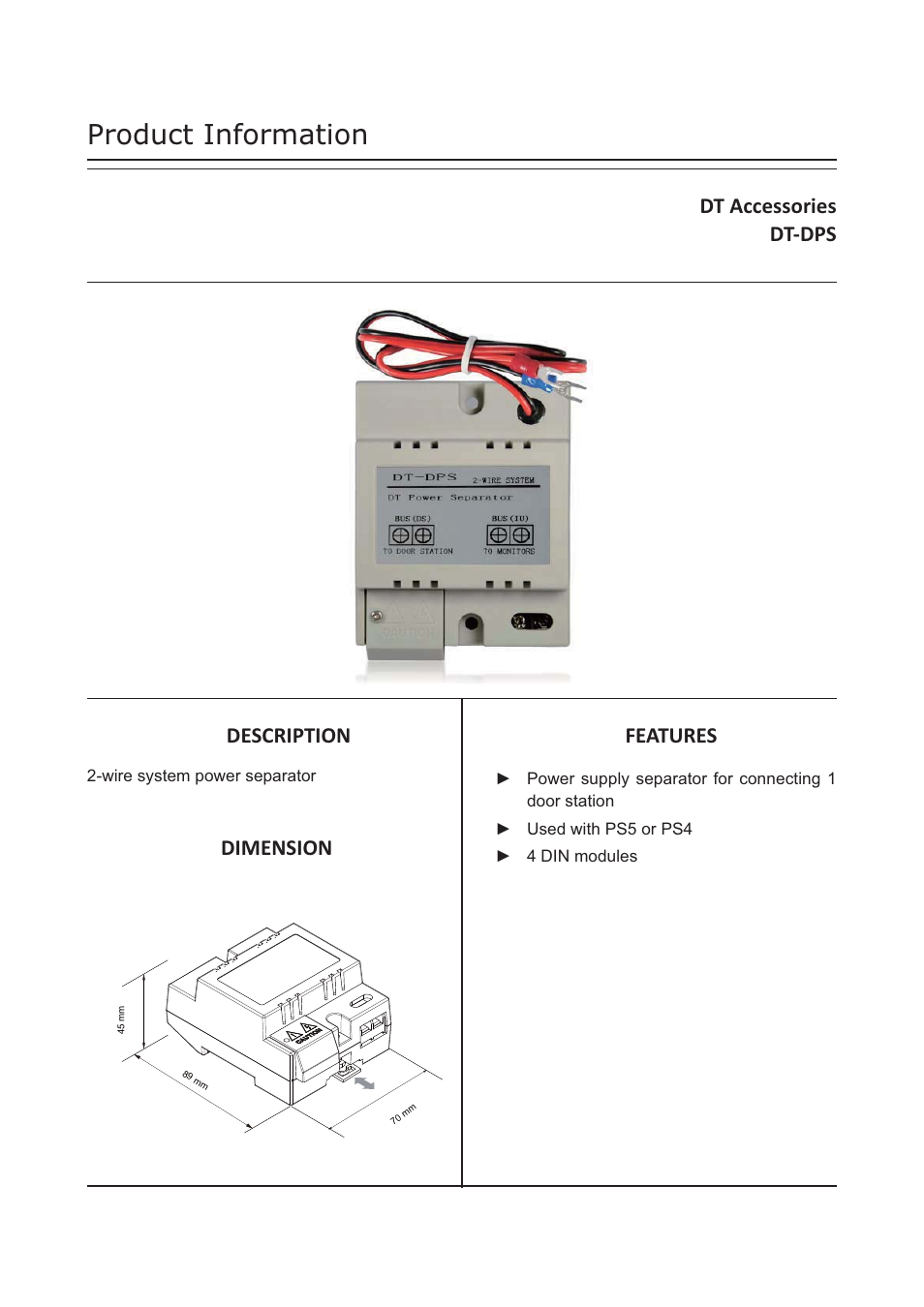 V-Tech DT-DPS Info User Manual | 3 pages