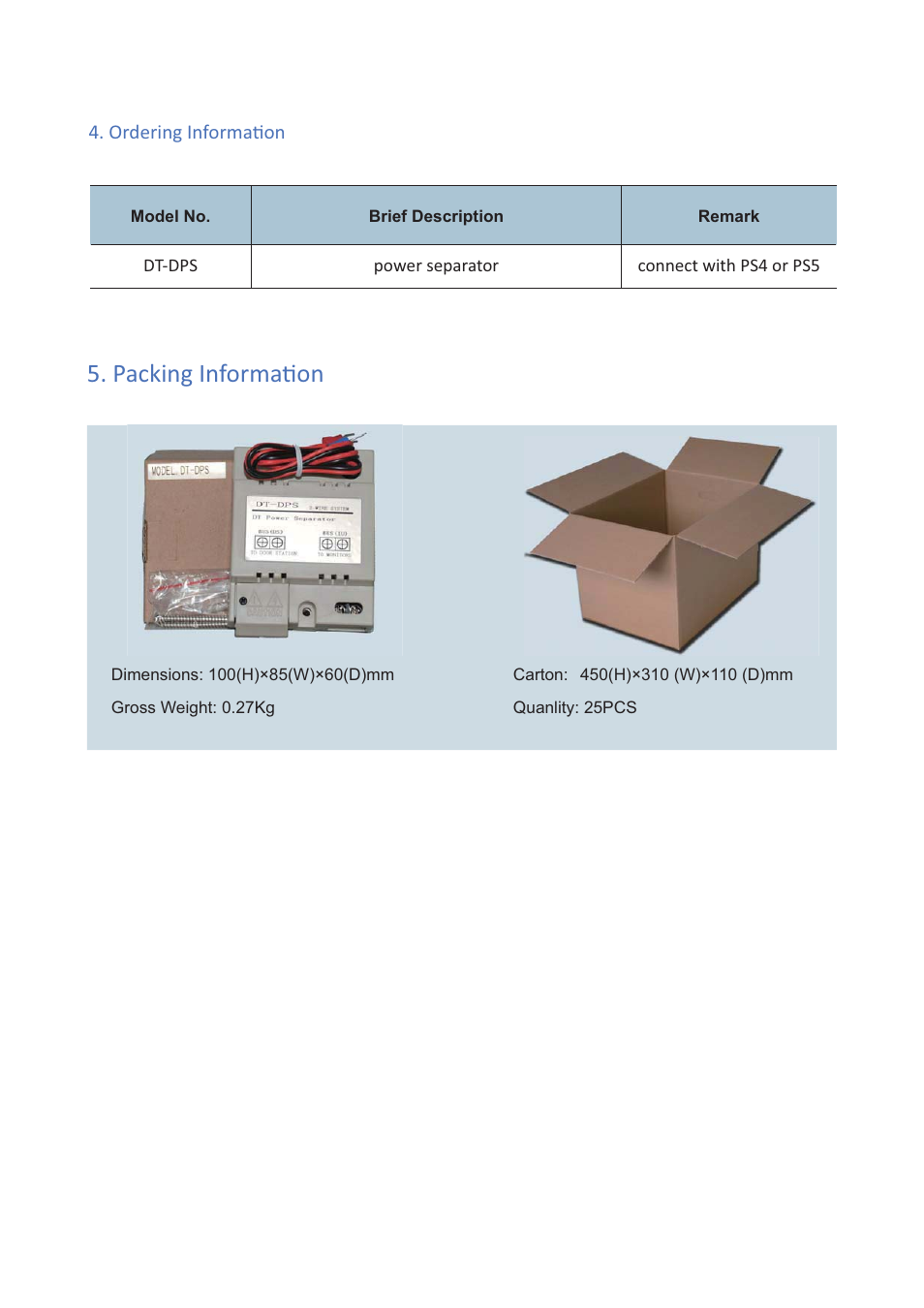 Packing informaɵ on | V-Tech DT-DPS Info User Manual | Page 3 / 3