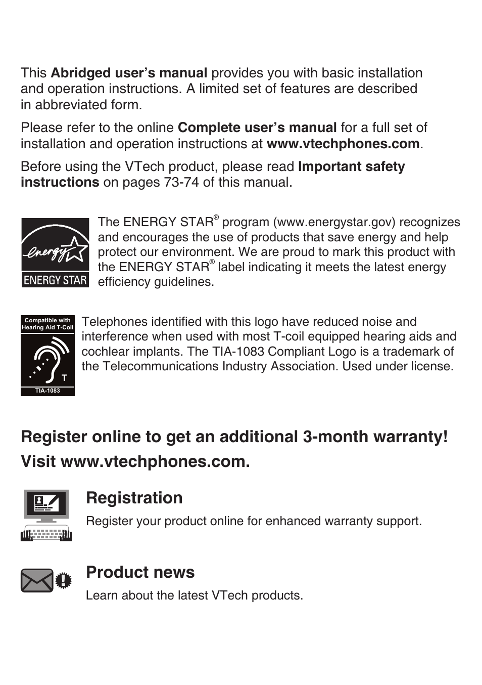 Product news | VTech SN6197_-2 Abridged manual User Manual | Page 2 / 93