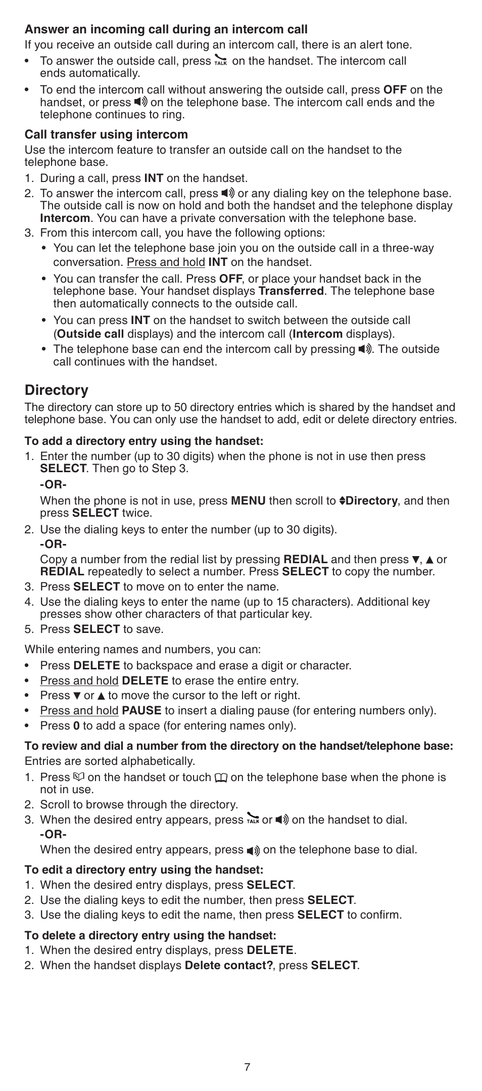 Directory | VTech LS6195_-13-15-16-17 Abridged manual User Manual | Page 7 / 14