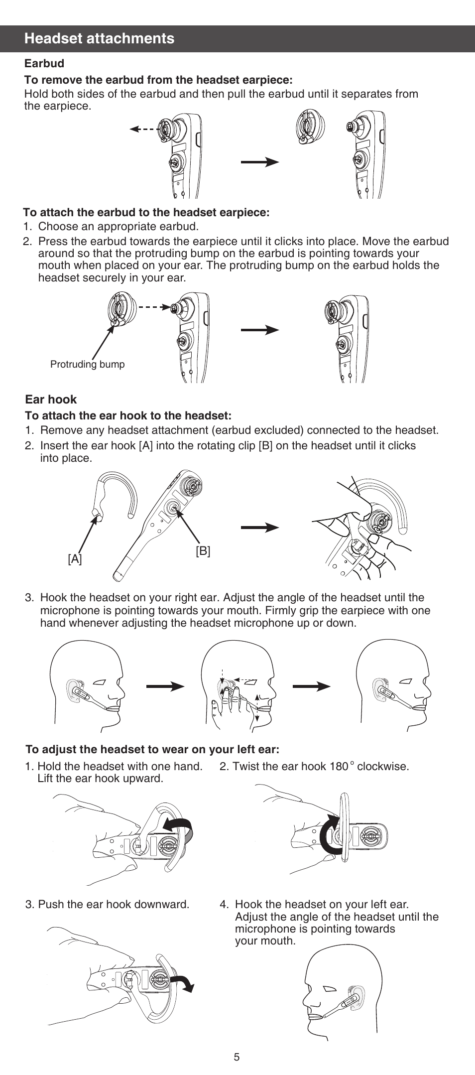 Headset attachments | VTech DS6670-6C Abridged manual User Manual | Page 5 / 16